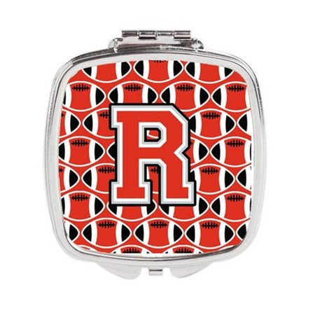 CAROLINES TREASURES Letter R Football Scarlet and Grey Compact Mirror CJ1067-RSCM